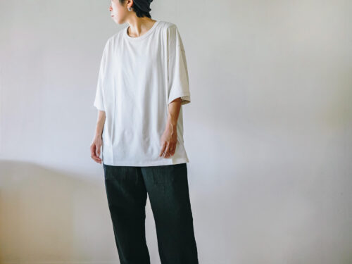 HUIS in house SUVIN COTTONビッグTシャツ&バンブーリネンイージーワークパンツ／HUIS